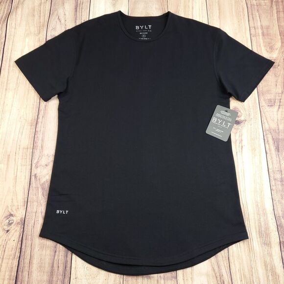 Other - BYLT Shirt Mens Medium Black Drop Cut Stretch Premium Basics Athletic Fit NWT